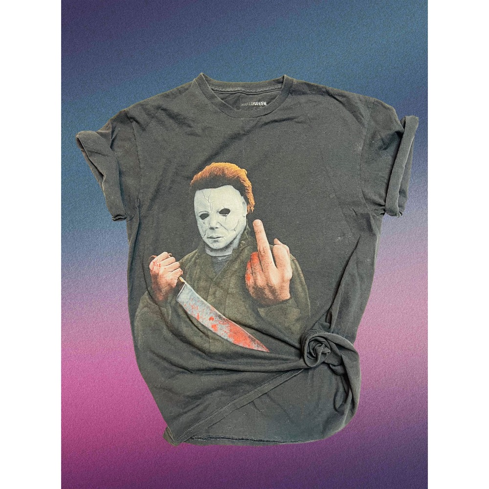 Halloween Michael Myers Graphic Tee Black Horror Movie Slasher Shirt Mens Medium